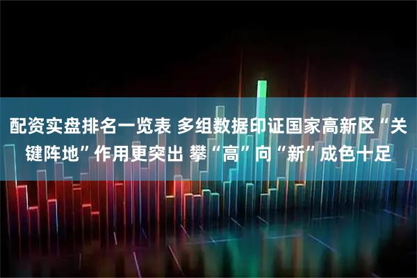 配资实盘排名一览表 多组数据印证国家高新区“关键阵地”作用更突出 攀“高”向“新”成色十足